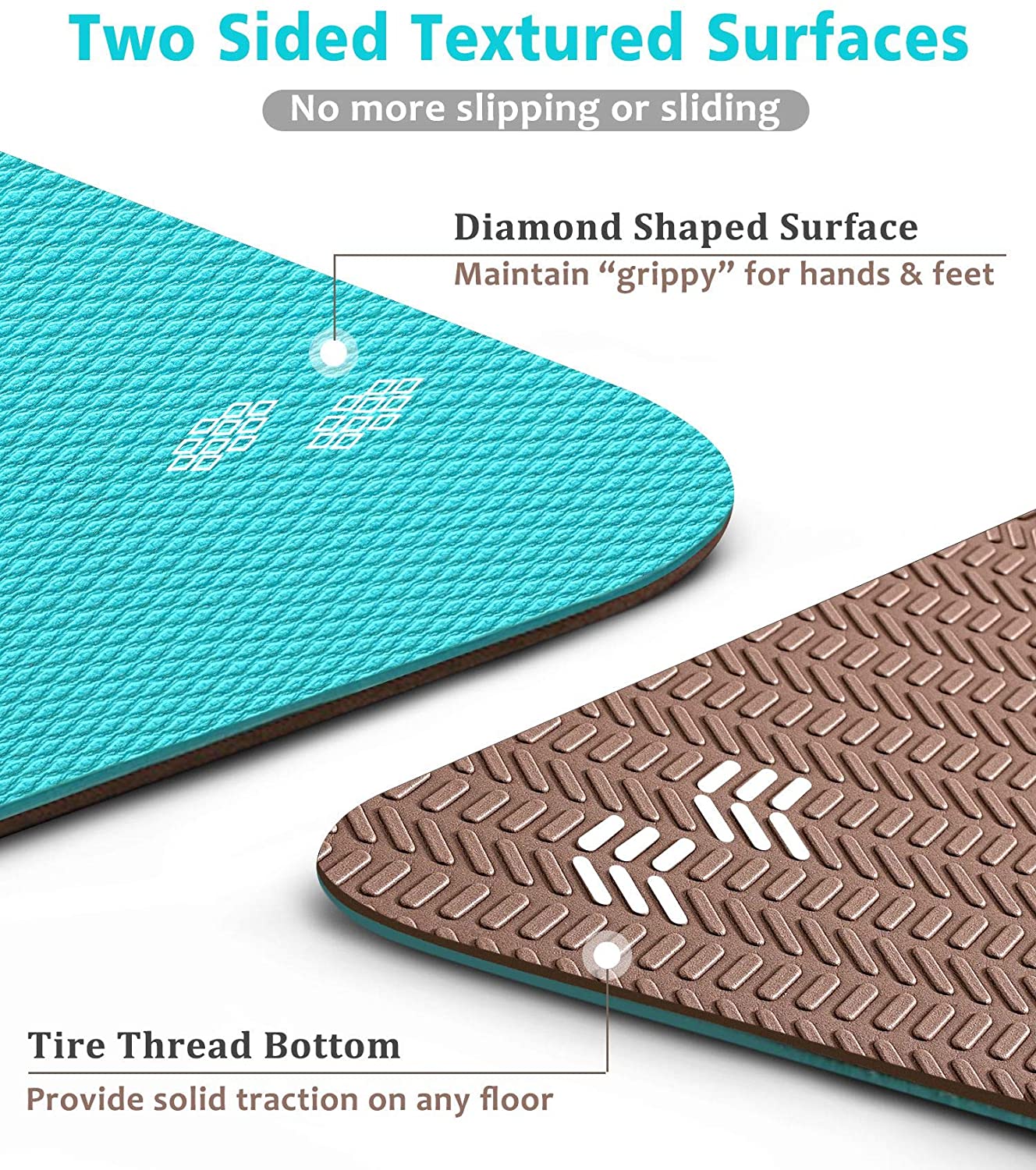 Heathyoga Eco Friendly Non Slip Yoga Mat, Body Alignment System, SGS Certified TPE Materia